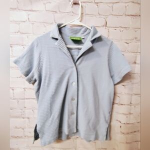 Big Bud Press XXS Pantry Button Up Blue Textured Shirt